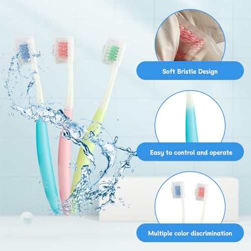 3-Pack Orthodontic Dental Care Kit with Soft Bristle Toothbrushes