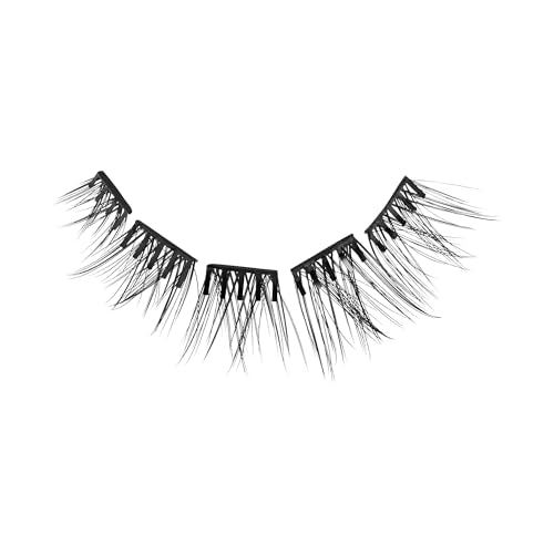 Kiss Impress Falsies Self Adhesive Eyelashes, Press On Lashes, 12mm-14mm Glam Volume Lashes, Black, No Glue Needed, Invisible Band, 36 Lash Clusters & Non-Stick Applicator - Voluminous