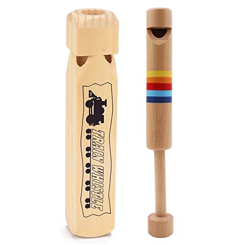 Tvoip Wooden Train Whistles Set - 2 Pack Educational Toy