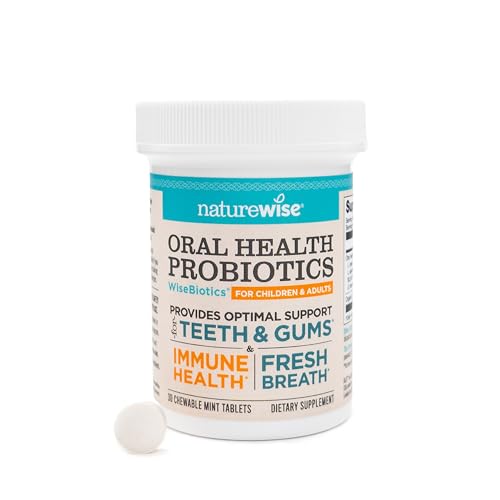 NatureWise Oral Probiotics for Bad Breath - 30 Chewable Tablets, Mint Flavor