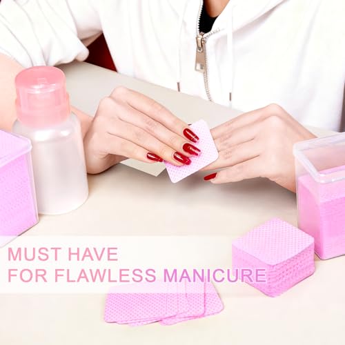 SHEERBLISS 400pcs Lint-Free Nail Wipes with Lockable Pump Dispenser