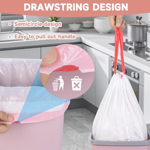Magesh 1.2 Gallon Drawstring Trash Bags - 125 Count Mini Garbage Bags