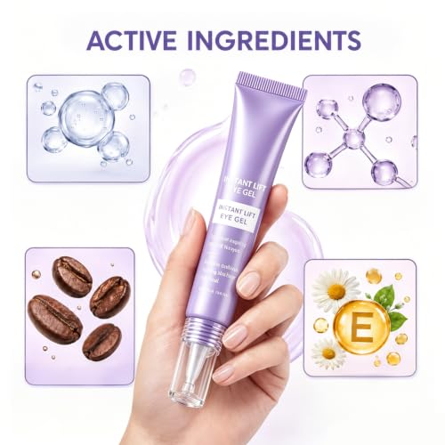 Hydrating Under Eye Firming Gel - 2 Pack Fast-Absorbing Eye Serum, 15mL