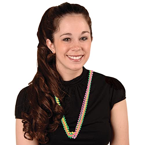 Beistle Neon Party Beads - 24 Pack Colorful Necklaces for Events