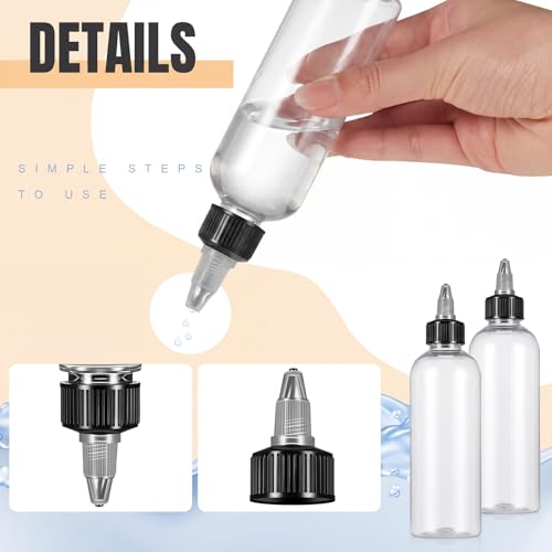 Barydat 24 Pcs 3 oz Clear Squeeze Bottles with Funnels for Hair Oil
