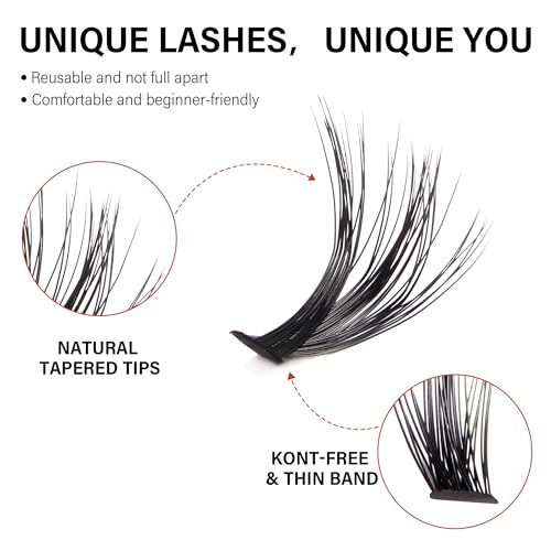 VYRILA 240pcs DIY Lash Extension Clusters - 8-16mm C Curl