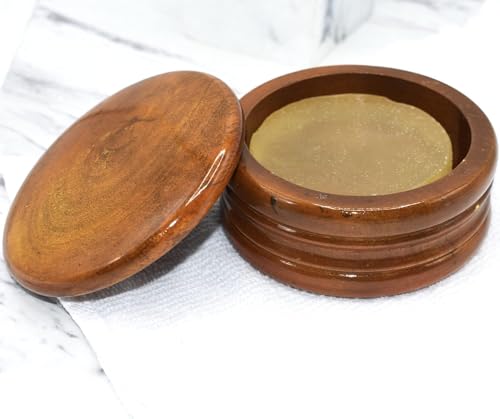 Parker Hand-Carved Mango Wood Shaving Soap Bowl for Rich Lather