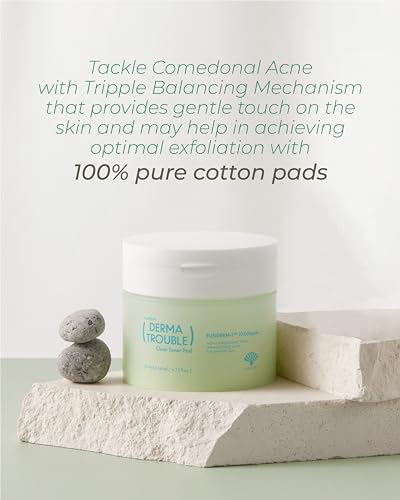 Fusidyne Derma Trouble Clear Toner Pads - 60ct Exfoliating K-Beauty