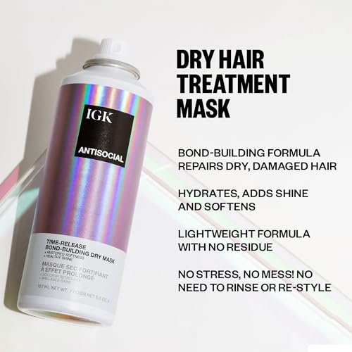 IGK ANTISOCIAL Bond-Building Dry Hair Mask - Travel Size (1.7 Oz) | Vegan Condition & Repair