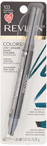 Revlon ColorStay 2-in-1 Angled Kajal Eyeliner - Waterproof Smokey Eye Makeup, Evergreen