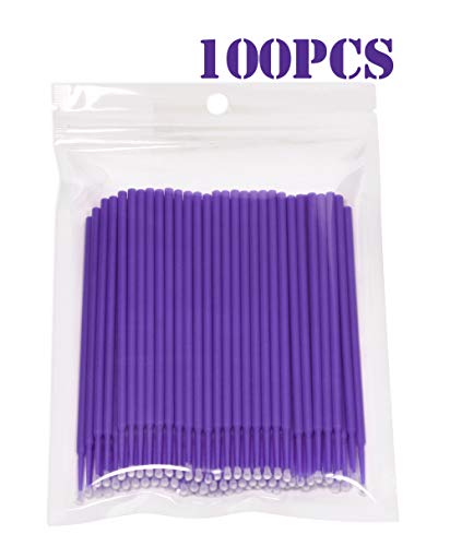 Mini Skater 100 Pcs Eyelash Applicator Brushes Purple Small - Eyelash Extension & Makeup Tool