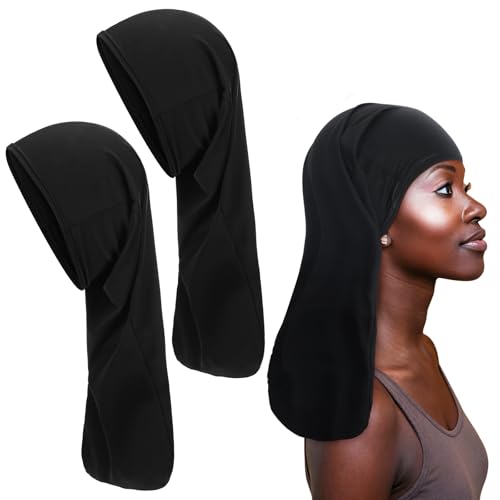 Twistover Black 20-Inch Jumbo Dreadlock Cap Wrap for Dreads, Braids & Hair Protection