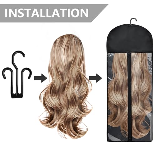 Ulbemoll Black 31.5-Inch Wig Storage Bag with Hanger – 5 Pcs