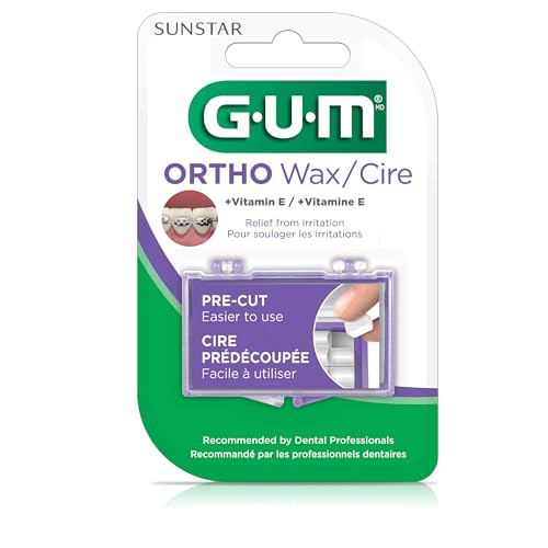 GUM Orthodontic Wax for Braces & Dentures with Vitamin E - 2 Pack