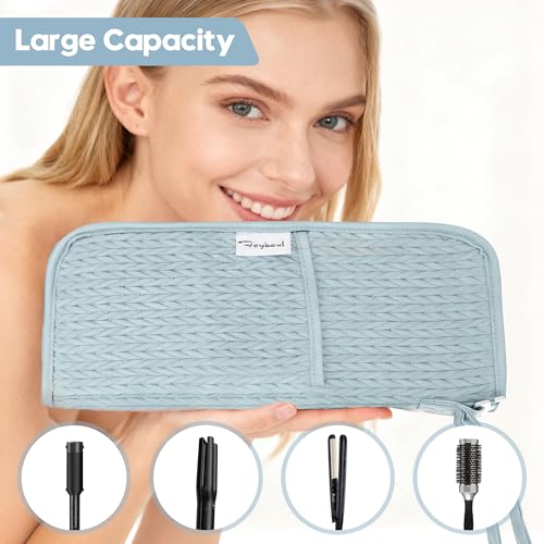 Feybaul Blue Heat-Resistant Hair Tools Travel Bag & Organizer