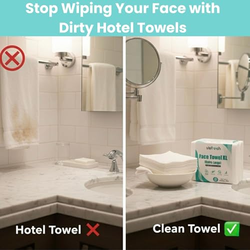 Visfresh Disposable Face Towels Travel Pack, 3 Packs x 15 Towels