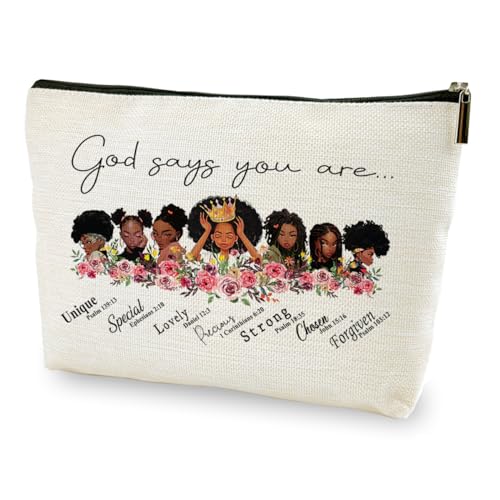 Inspirational African American Cosmetic Makeup Bag for Women - Travel & Gift
