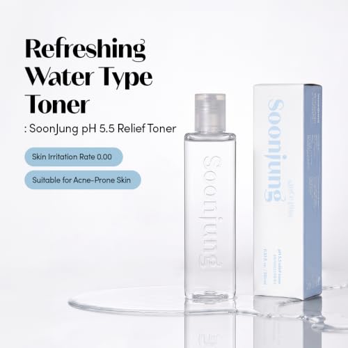 ETUDE SoonJung pH 5.5 Relief Korean Toner 6.76 fl oz for Sensitive Skin - Calming & Moisturizing