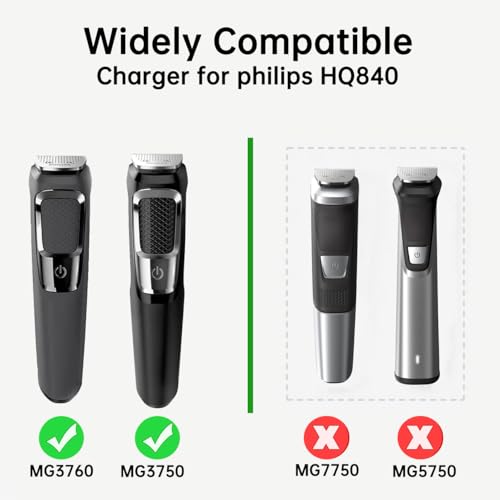 Philips HQ840 Replacement Charger - 8V 100mA for Norelco Trimmers