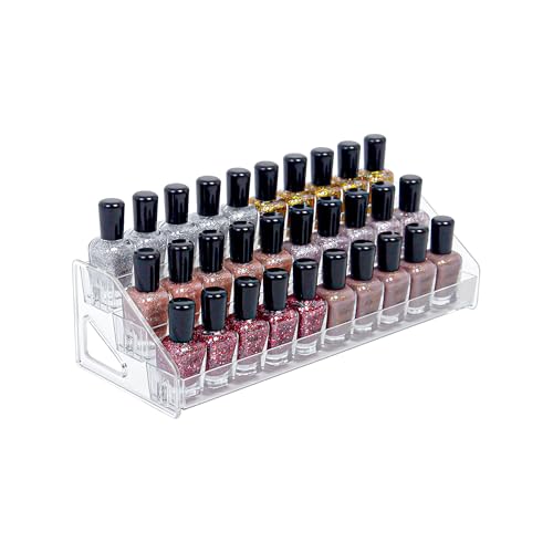 Soddeph 3-Tier Acrylic Nail Polish Rack Display Stand - Holds 24-48 Bottles