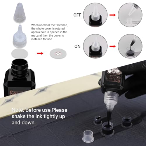 Solong Premium Black Tattoo Ink 100ml - 2 Pack Professional Pigment