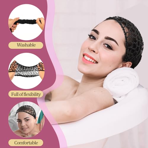 Mozeat Lens 2-Pack Black Hair Nets for Long Hair