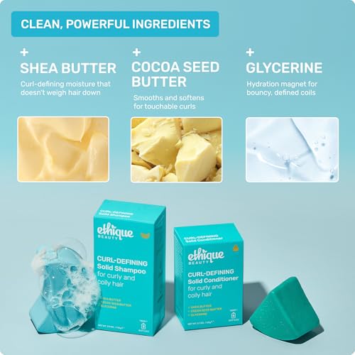 Ethique Curl-Defining Conditioner Bar with Shea Butter for Curly Hair
