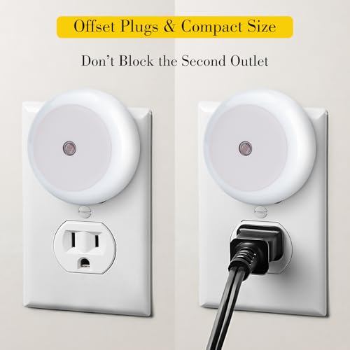 KINUR 6 Pack LED Night Lights with Dusk to Dawn Sensors