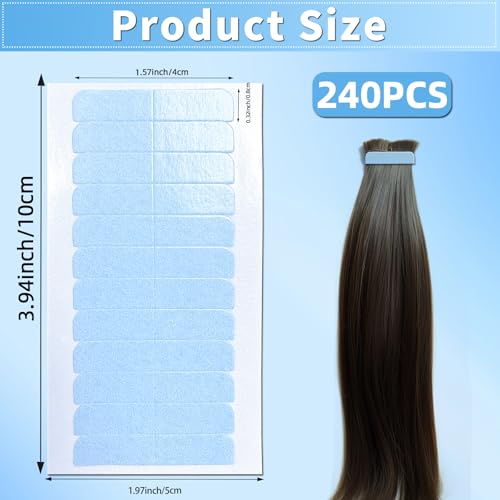240Pcs Double Sided Hair Extension Tape Ultra Hold for Wigs & Hair Systems
