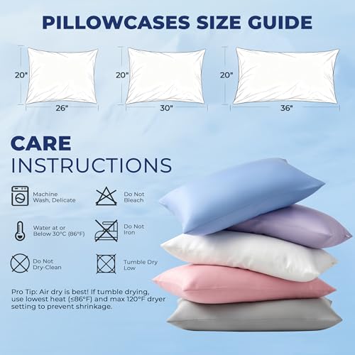 Cooling Pillowcase King Size - Breathable Zippered Cover for Hot Sleepers