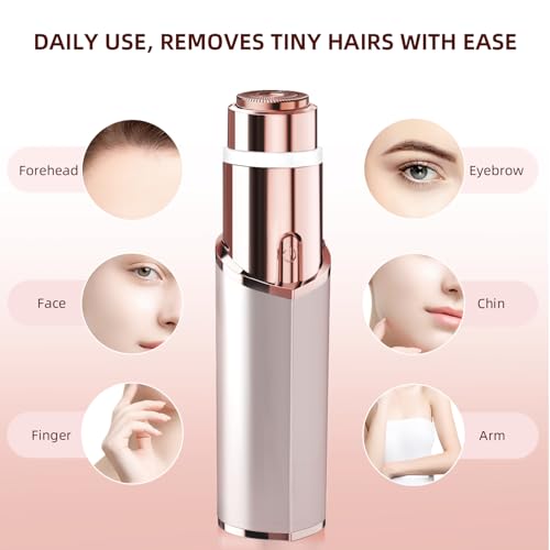 Rose Gold Facial Hair Remover for Women - Rechargeable, 2 Heads