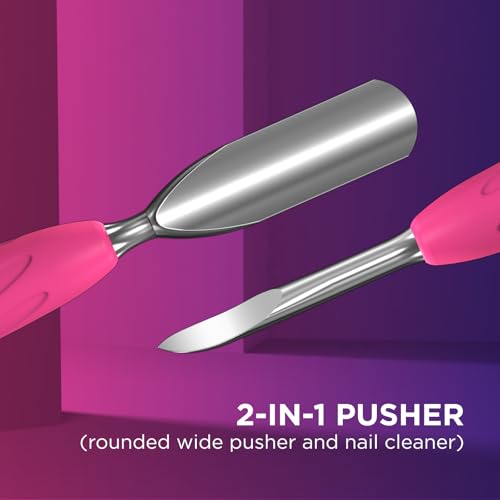 Staleks Pro UNIQ 10 Dual-Ended Manicure Pusher with Silicone Handle