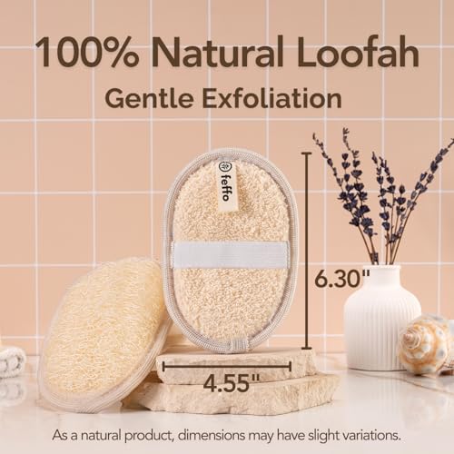 Natural Loofah Sponge Dual-Sided Exfoliating Body Scrubber - 2 Count