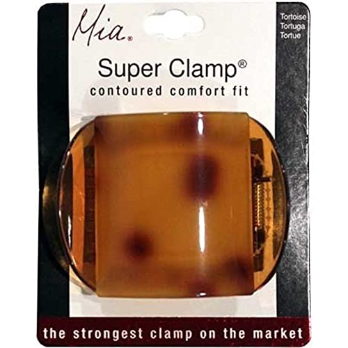 Mia Super Clamp Medium Hair Clip - Strong Jaw Tortoise Style