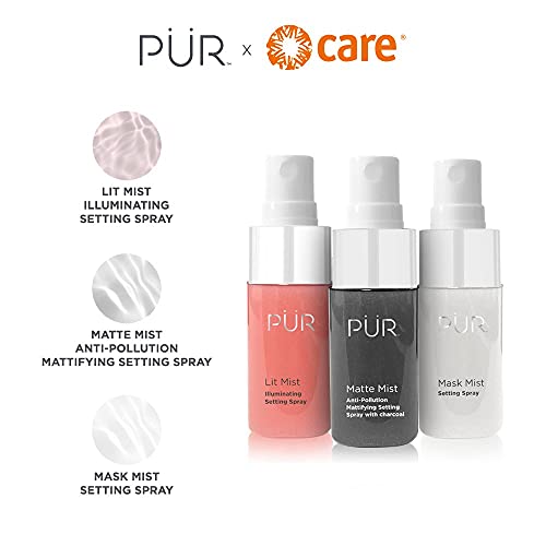 PÜR X Care Facial Mist Kit - Hydrating Makeup Gift Set, 3-Piece