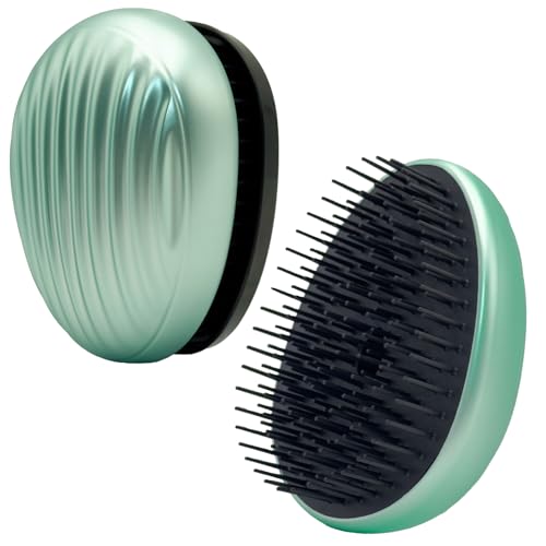 WYNK Mini Travel Detangling Hairbrush with Cover - Matte Green, 1 Pack
