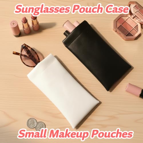 6 Pack Small Purse & Sunglasses Pouches Set - 4.7x4.7 & 3.5x7.1 Inches, Multicolor