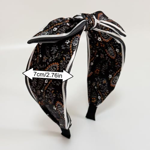 Jseng 4-Pack Boho Floral Rabbit Ear Headbands for Women