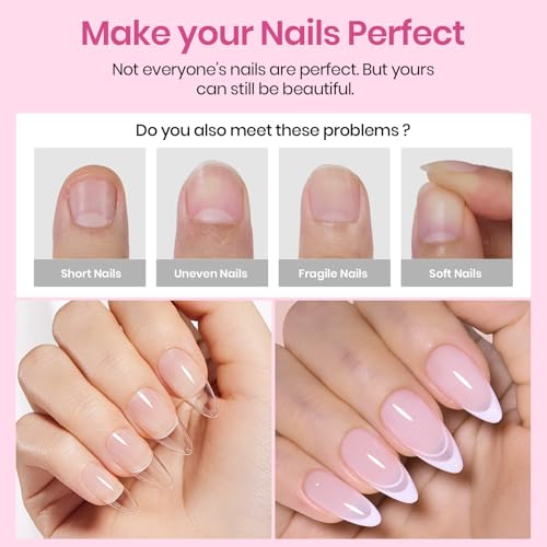 Beetles Medium Almond Nail Tips - 576pcs Pre-Shaped Soft Gel Tips