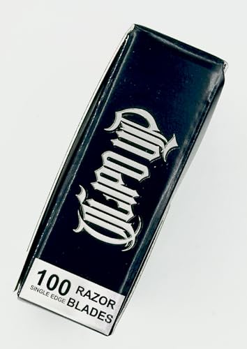 Professional Single Edge Razor Blades 100-Pack for Barber Shaving - Chromium Stainless Steel, Teflon Coated