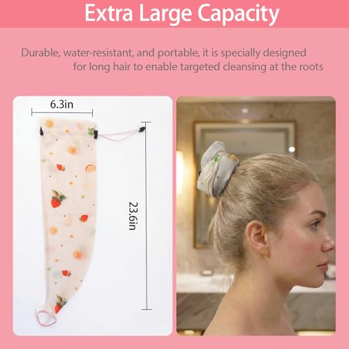 MARRASSA Reusable Waterproof Shower Cap with Crown Opening for Long Hair, Adjustable & Eco-Friendly