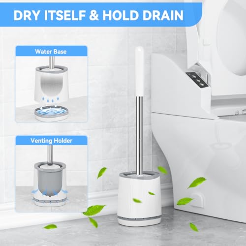 TRENTI Toilet Brush and Holder Set - Compact Wall-Mounted Design