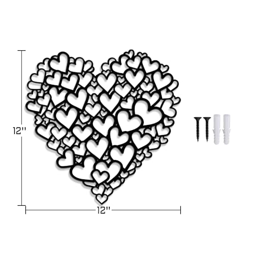 XORT 12x12 Inch Romantic Heart Metal Wall Art Sign