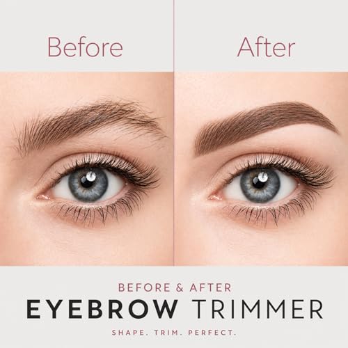 Electric Eyebrow Trimmer for Women, Rechargeable Eyebrow Razors,Eyebrows Hair Remover Shaver,Painless & Instant Eye Brow and Facial Hair Remover with LED Light (Rose Gold)