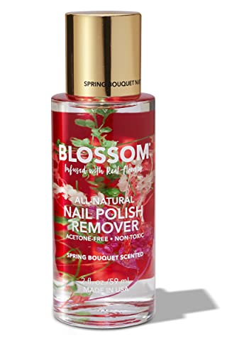 Blossom Spring Scented Non-Acetone Nail Polish Remover with Real Flowers - 2oz