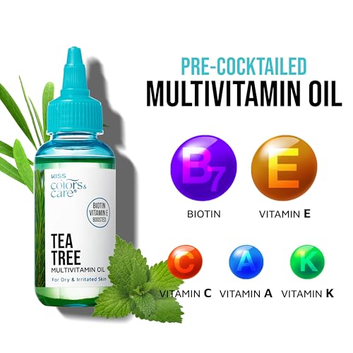 Kiss Colors & Care Tea Tree Multivitamin Hair & Skin Oil with Biotin & Vitamin E - 2.5 fl oz