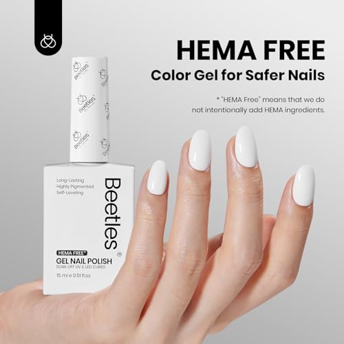 Beetles White Gel Polish 15ml - Hema-Free Soak Off Nail Polish