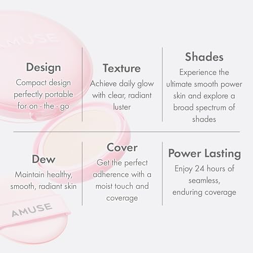 Amuse Dew Power Vegan Cushion Foundation Refill 1.5 Natural - Full Coverage, Dewy Finish