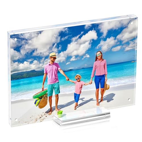 6x8 Magnetic Acrylic Picture Frame - Double-Sided Desktop Display