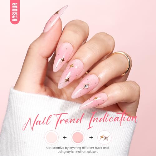 Rosiour Beginner Gel Nail Polish Kit with UV Light - 4 Colors, Hema-Free, Long-Lasting, DIY Manicure Set